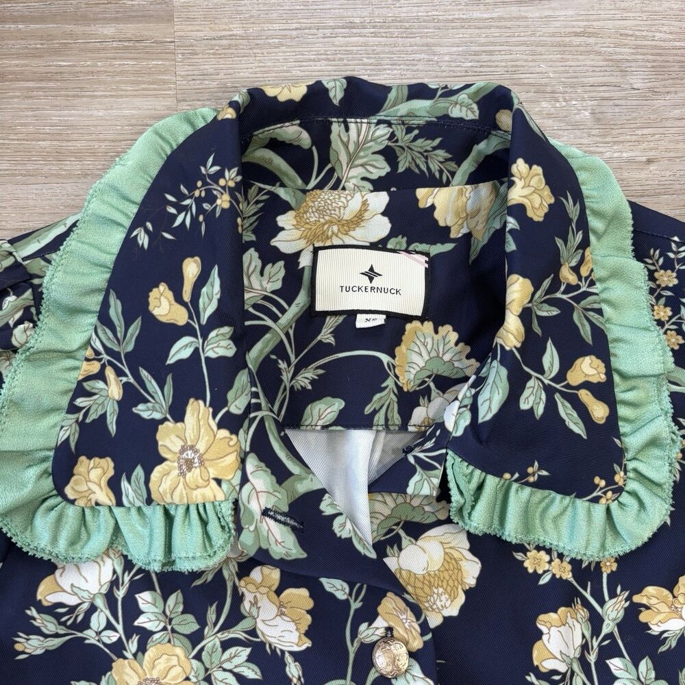 Tuckernuck Dress Womens Size XS Mini Short Sleeve Night Bloom Twiggy Chic - Picture 2 of 8